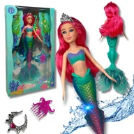 Lalki dla dziewczynek - Lalka Syrenka Śpiewająca Świecąca Syrena Na Prezent Akcesoria Magiczny Ogon - miniaturka - grafika 1