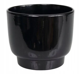 Osłonka ceramiczna na kwiaty czarna 15 x 13 cm - Donice - miniaturka - grafika 1