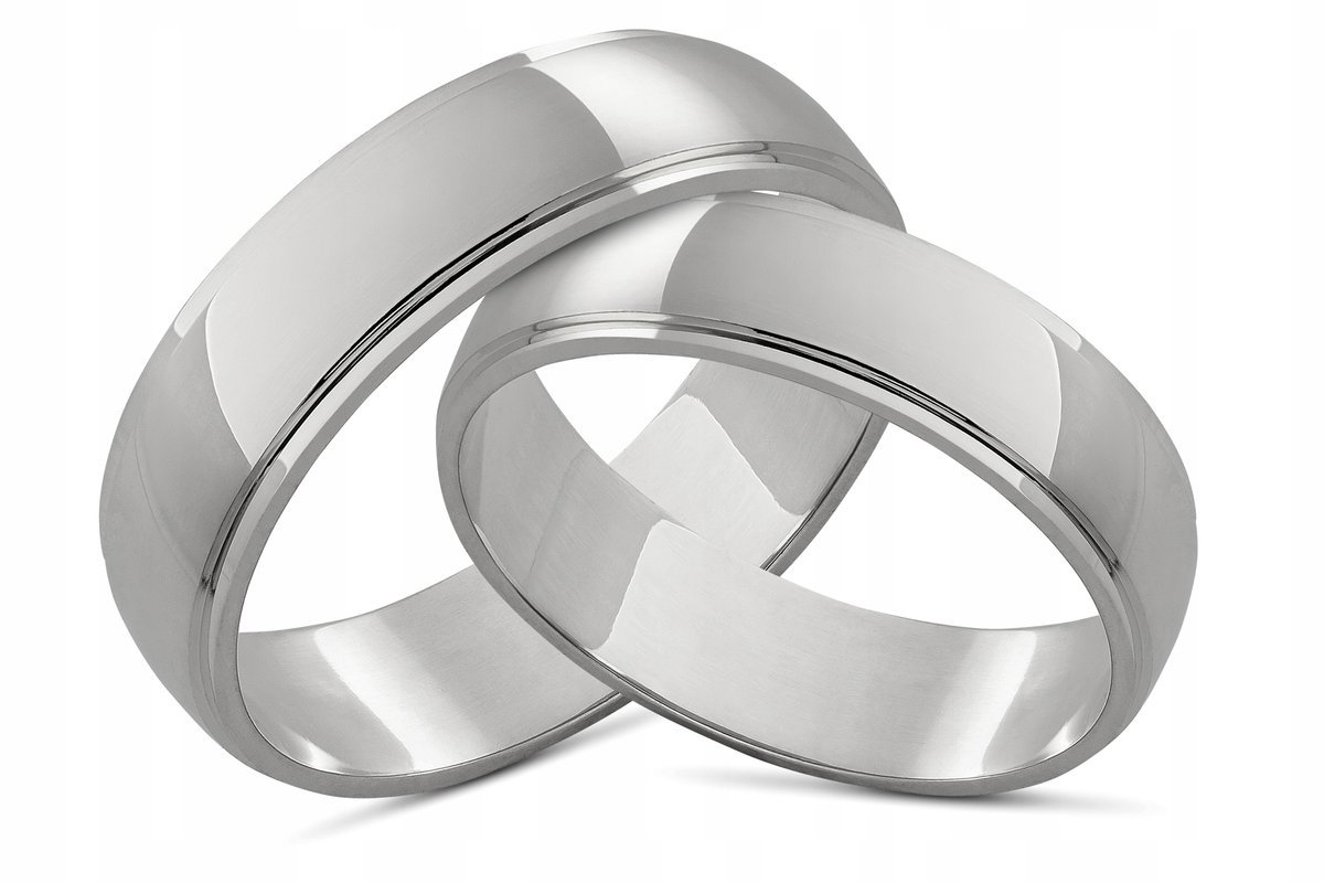 Obrączka srebrna próba 925+GRAWER 6mm OB45 ŚLUB