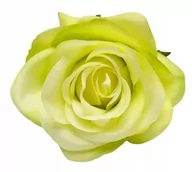 Sztuczne kwiaty - RÓŻA SZTUCZNA główka kwiatowa wyrobowa do STROIKA bukietu dekoracji ZIELONA - miniaturka - grafika 1