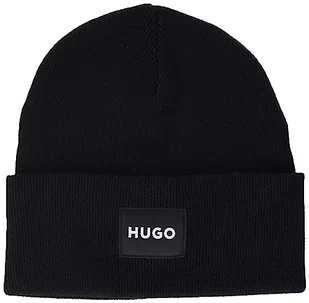 HUGO Czapka męska Xevon Beanie, czarny (Black1), jeden rozmiar - Czapki męskie - miniaturka - grafika 1