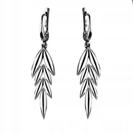 Kolczyki - Kolczyki srebro pr. 925 Eleganckie Oryginalne Kolczyki Kłosy dla Niej - miniaturka - grafika 1