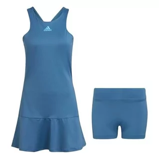 Sukienki - adidas Damska sukienka Y, niebieska (Azualt), M - grafika 1