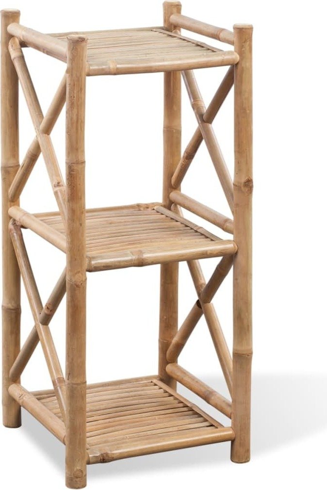 Półka bambusowa 3 poziomy kwadratowa - Półki - Półka łazienkowa - Półka na ręczniki - Półka prysznicowa