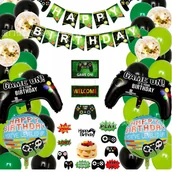 Balony i akcesoria - Balony Lateksowe Zestaw Gracz Pad Gamingowy Game Baner Dekoracje Urodziny - miniaturka - grafika 1