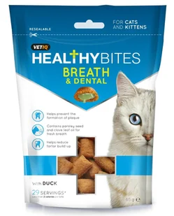 Vetiq by Mark&Chappell Vetiq Przysmaki dla kotów i kociąt Świeży oddech i zęby Healthy Bites Breath & Dental For Cats & Kitten 65g - Przysmaki dla kotów Vetiq by Mark&Chappell Vetiq Przysmaki dla kotów i kociąt Świeży oddech i zęby Healthy Bites Breath & Dental For Cats & Kitten 65g - Przysmaki dla kotów - miniaturka - grafika 2