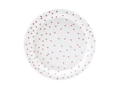 Gadżety na imprezę - Party Deco Talerzyki Kropki różowe złoto - 18 cm - 6 szt. TPP53-008 - miniaturka - grafika 1