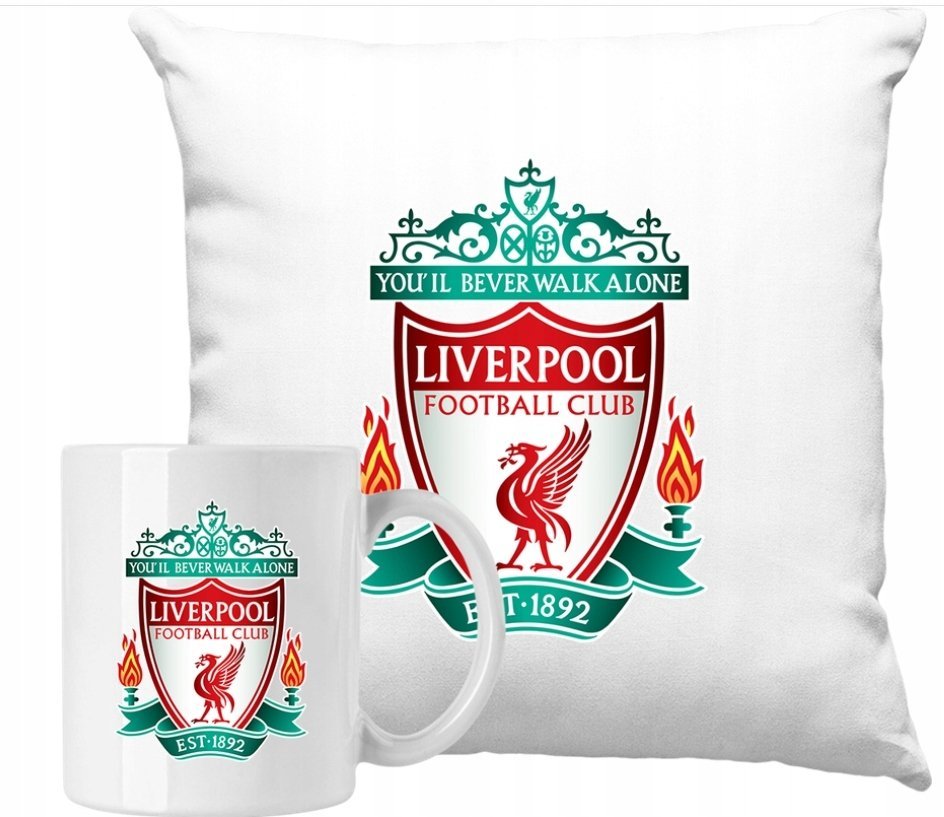 ZESTAW PODUSZKA + KUBEK Liverpool Logo Pomysł Na Prezent + IMIĘ