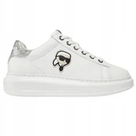 Sneakersy damskie - Karl Lagerfeld Białe sneakersy Kapri Nft Lo Lace 39 - miniaturka - grafika 1