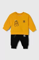 Dresy i komplety dla dziewczynek - adidas Originals dres dziecięcy kolor żółty - miniaturka - grafika 1