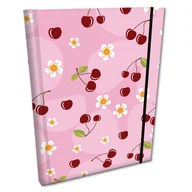 Notesy i bloczki - Notes B6 Kratka Z Gumką Soft Touch Wisienki W Różu - miniaturka - grafika 1