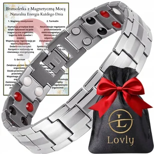 MODNA Bransoletka Magnetyczna Moc Zdrowotna Męska STAL NIERDZEWNA PREMIUM - Bransolety męskie - miniaturka - grafika 1