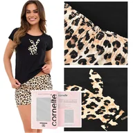 Piżamy damskie - Cornette Piżama Damska Krótki Rękaw Nadruk Panterka Bawełna Rozmiar M - miniaturka - grafika 1