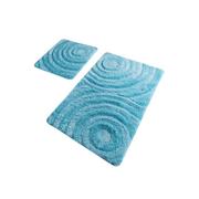 Dywaniki łazienkowe - Zestaw 2 turkusowych dywaników łazienkowych Confetti Bathmats Wave Turqois - miniaturka - grafika 1