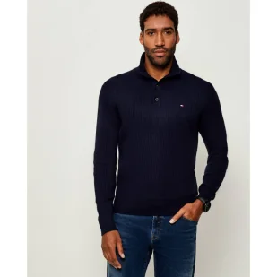 Tommy Hilfiger Sweter PIMA z dodatkiem kaszmiru - Swetry męskie - miniaturka - grafika 1