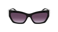 Okulary przeciwsłoneczne - DKNY Damskie okulary przeciwsłoneczne DK547S, czarne/białe, jeden rozmiar, czarny/biały, Rozmiar uniwersalny - miniaturka - grafika 1
