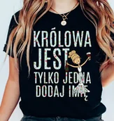 Koszulki i topy damskie - koszulka na urodziny z imieniem królowa jest tylko jedna blondynka - miniaturka - grafika 1