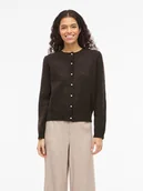 Swetry damskie - Vila Kardigan "Salsa" w kolorze ciemnobrązowym - miniaturka - grafika 1