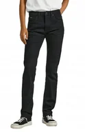 Spodnie damskie - PEPE JEANS SPODNIE JEANSOWE CZARNE ZAMEK 25/30 P9A - miniaturka - grafika 1
