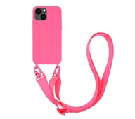 Etui i futerały do telefonów - Vivanco Necklace Cover do iPhone 13 (różowy) - miniaturka - grafika 1