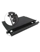 Kable światłowodowe - Przełącznica światłowodowa teleskopowa 12xSC simplex / 12xLC duplex 19" 1U z akcesoriami montażowymi (dławiki, opaski) - miniaturka - grafika 1