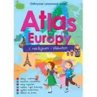 Książki edukacyjne - Wilga GW Foksal Atlas Europy z naklejkami i plakatem - Opracowanie zbiorowe - miniaturka - grafika 1