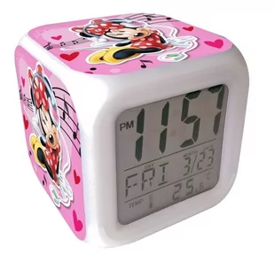 Zegar Budzik Led 7 Kolorów Myszka Minnie Dla Dzieci - Zegary - miniaturka - grafika 1