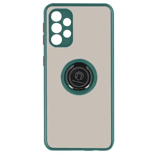 Etui Samsung Galaxy A32 Bi-material Metal Ring Function Stand zielone - Etui i futerały do telefonów - miniaturka - grafika 1