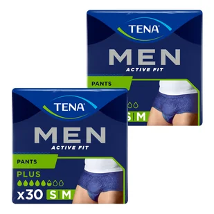 Zestaw Tena Men Active Fit Pants, majtki chłonne, rozmiar S/M, 75-105 cm, Plus, 2 x 30 sztuk - Bielizna lecznicza - miniaturka - grafika 1