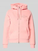 Bluzy damskie - Bluza rozpinana z dwustronnym zamkiem błyskawicznym i wyhaftowanym logo - miniaturka - grafika 1