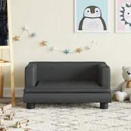 Łóżka dla dzieci i młodzieży - vidaXL vidaXL Sofa dla dzieci, czarna, 60x40x30 cm, sztuczna skóra - miniaturka - grafika 1