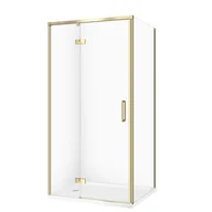 Kabiny prysznicowe - Kabina prysznicowa Cersanit Larga 100x80x195 prostokątna złoty mat transparentne z brodzikiem tako slim biały S601-459 - miniaturka - grafika 1