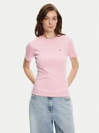 Koszulki i topy damskie - Tommy Hilfiger T-Shirt New Cody WW0WW40587 Różowy Slim Fit - miniaturka - grafika 1
