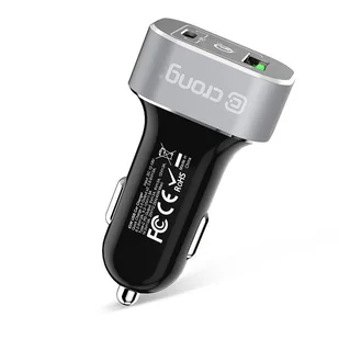 Crong Power Car Charger 63W - Ładowarka samochodowa USB-C PD 45W + USB 18W QuickCharge 3.0 (aluminium) - Ładowarki do telefonów - miniaturka - grafika 9