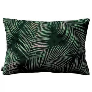 Dekoria Poszewka Kinga na poduszkę prostokątną zielony w liście 60 × 40 cm Velvet 108-704-21 - Poszewki na poduszki - miniaturka - grafika 1