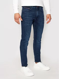 Spodnie męskie - TOMMY HILFIGER Jeansy Bleecker MW0MW15599 Granatowy Slim Fit - grafika 1