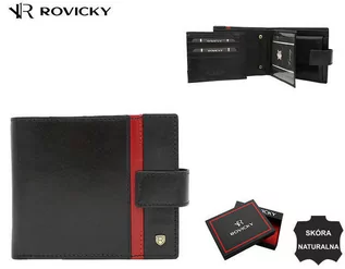 Portfele - Elegancki, skórzany portfel męski - Rovicky - grafika 1