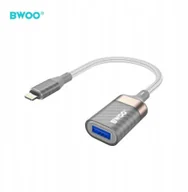 Akcesoria podróżnicze - BWOO BZ70 adapter Lightning - USB szary - miniaturka - grafika 1