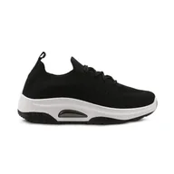Trampki damskie - Trampki damskie Slip On Casual Shoes Textile Comfort Trainers Mom Black Rozmiar 36 - miniaturka - grafika 1