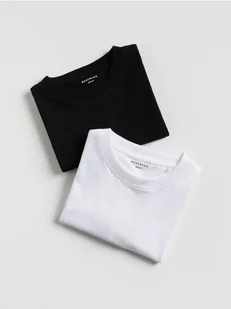 Reserved - Bawełniany t-shirt basic 2 pack - biały - Koszulki dla chłopców - miniaturka - grafika 1