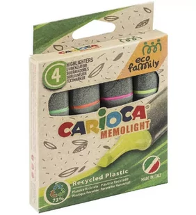 Zakreślacze EcoFamily 4 kolory CARIOCA - Przybory szkolne - miniaturka - grafika 1