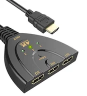 Kable - Switch Hdmi 3In1 Rozgałęźnik 3X1 Przejściówka - miniaturka - grafika 1