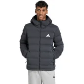 Kurtki męskie - Kurtka męska adidas Helionic Climawarm Stretch Hooded Down czarna JN2114 - miniaturka - grafika 1