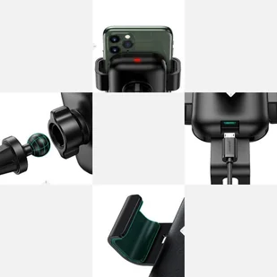 Ugreen bezprzewodowa ładowarka samochodowa Qi 10W uchwyt na kratkę wentylacyjną czarny (60982) - Ładowarki samochodowe - miniaturka - grafika 7