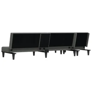 Sofa rozkładana L, ciemnoszara, 255x140x70 cm, tkanina Lumarko! - Narożniki - miniaturka - grafika 6