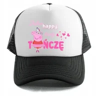 Czapki i chusty sportowe męskie - DZIECIĘCA CZAPKA DASZEK Czarna ŚWINKA PEPPA WZORY - miniaturka - grafika 1