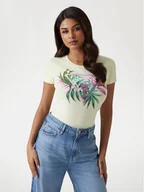 Koszulki i topy damskie - Guess T-Shirt 172941 Żółty Classic Fit - miniaturka - grafika 1