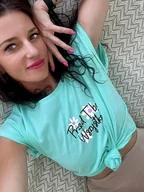 Koszule damskie - Miętowa koszulka przed Tobą wszystko - miniaturka - grafika 1