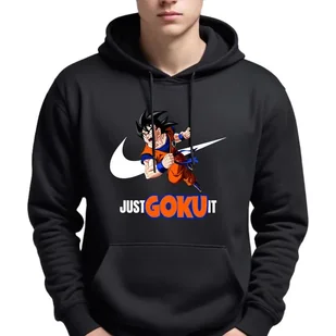 Bluza Męska Czarna Z Kapturem Just Do It Goku Sportowe Super Wzory - Xl - Bluzy męskie - miniaturka - grafika 1