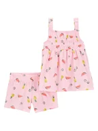 Kaftaniki dla niemowląt - carter's 2-częściowy zestaw w kolorze jasnoróżowym - miniaturka - grafika 1